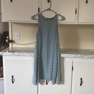 XS Blue & White Polka Dot Minidress